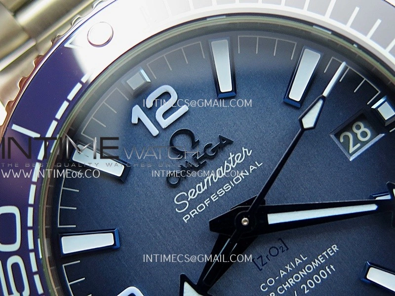 Planet Ocean 39.5mm Blue Ceramic Bezel SS V4 VSF 1:1 Best Edition Summer Blue Dial On SS Bracelet Super Clone Asian 8800